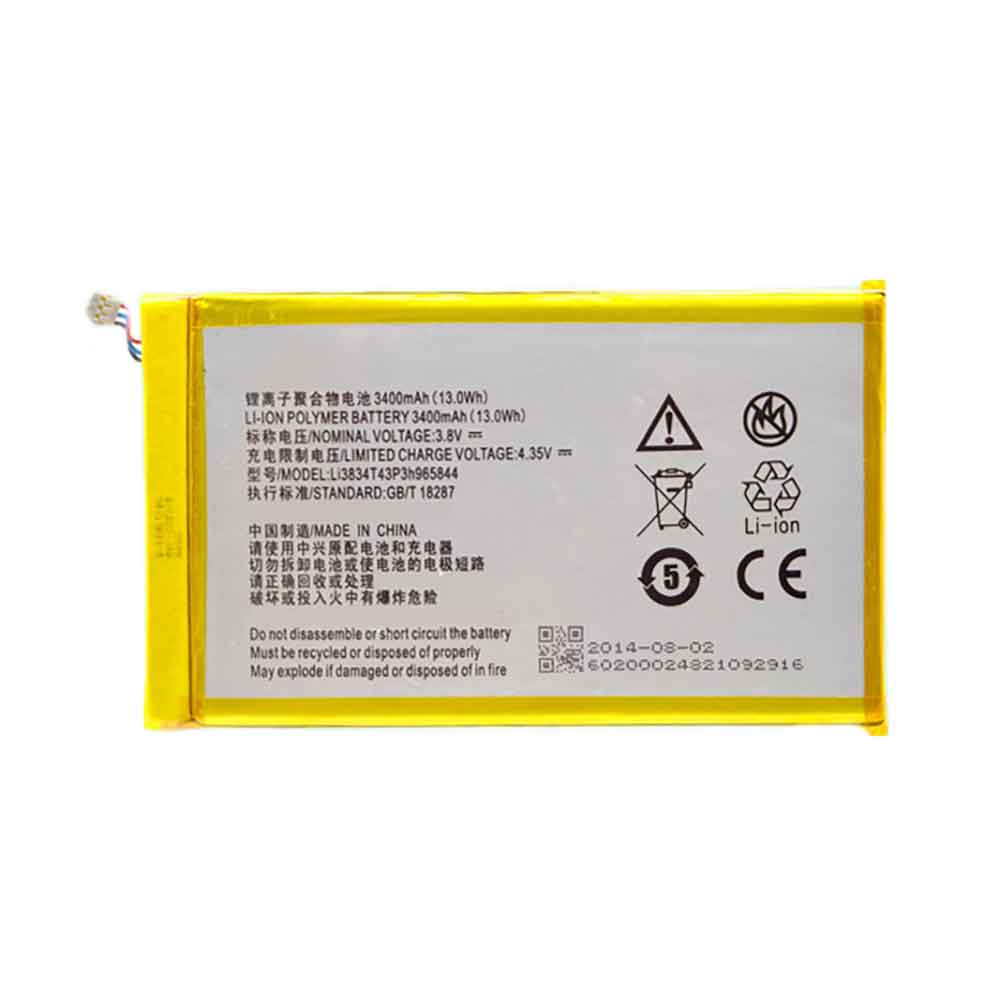Batería para ZTE S2003/2/zte-li3834t43p3h965844
